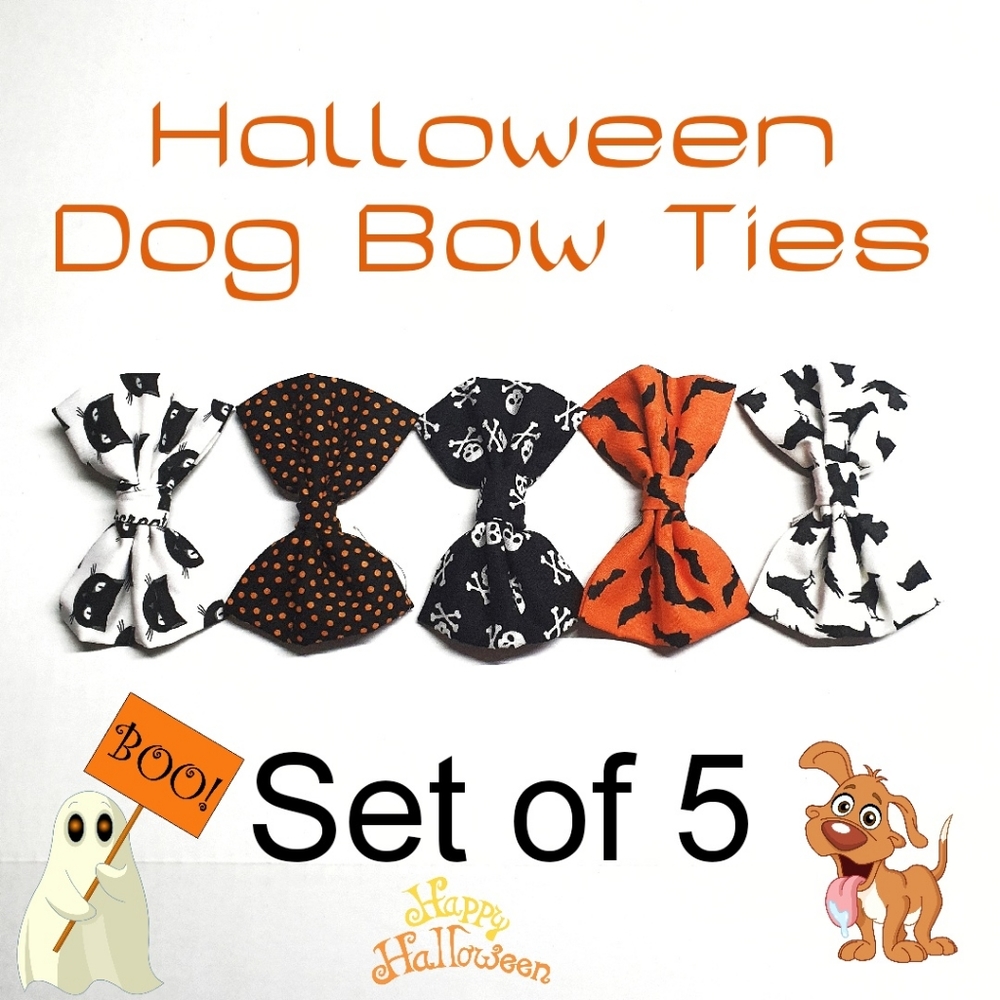 🐶 5 for $15 * Pablo Halloween Bow Ties Set of 5